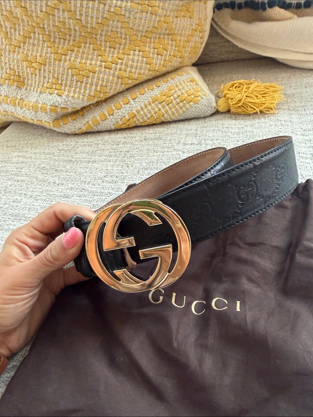 Black Gucci Belt Size 85